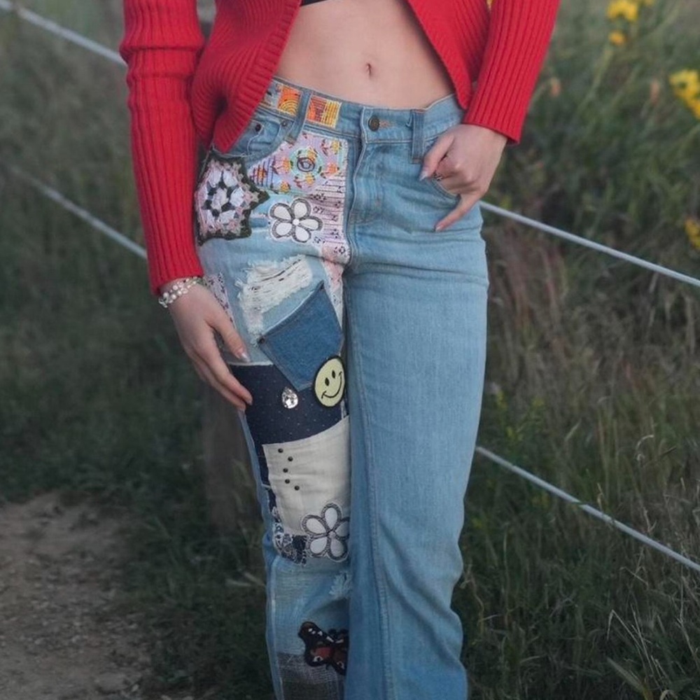 BDG Multicolor Patchwork Flare Jeans